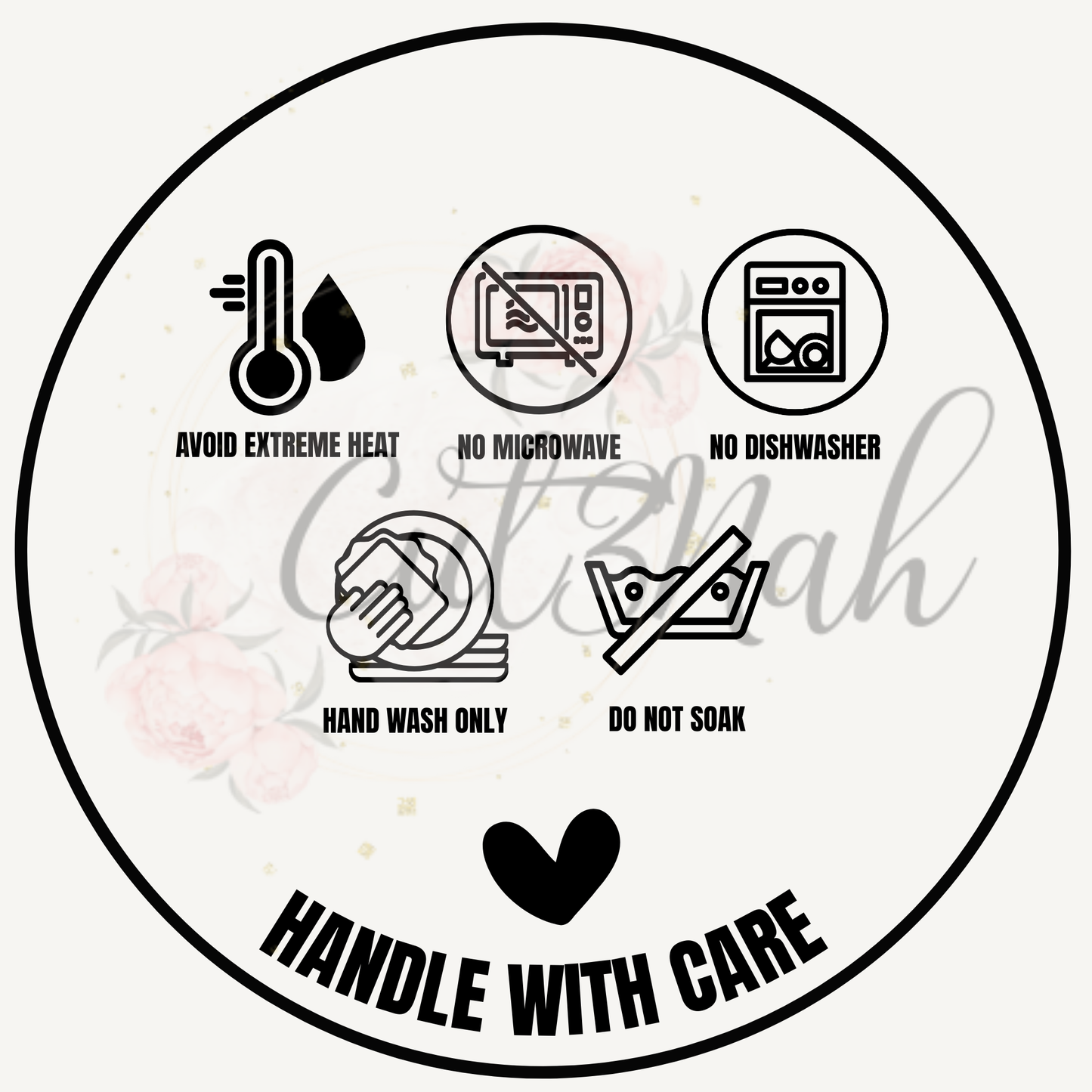 UVDTF -Cup Care Instructions Decal (CNCC01)