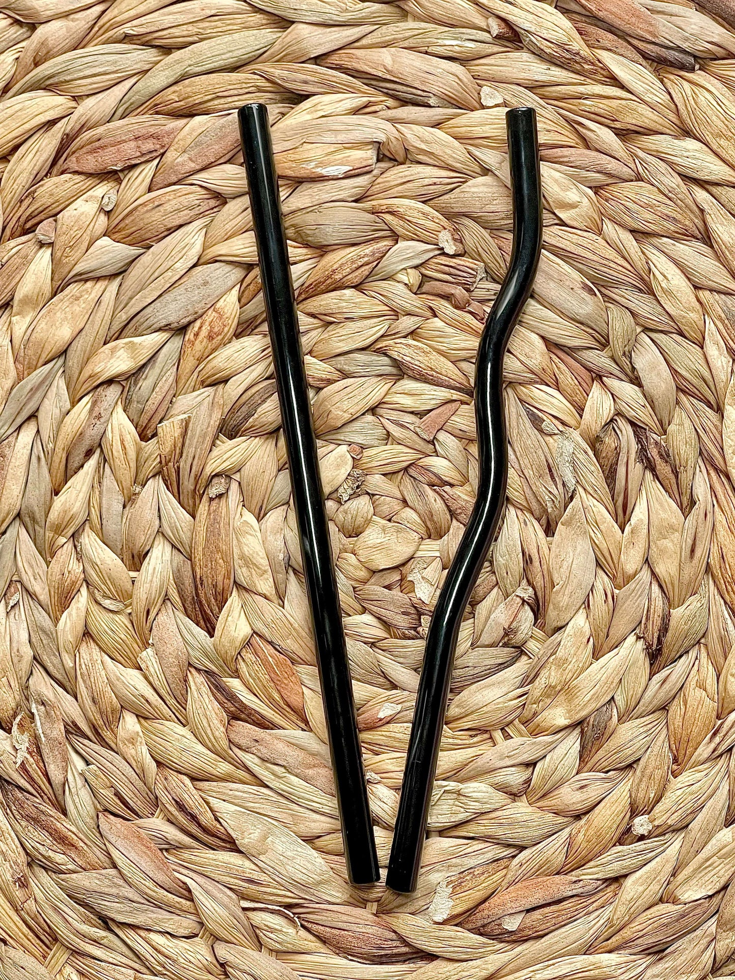 Cut3Nah Notes Straws Black Glass Straws