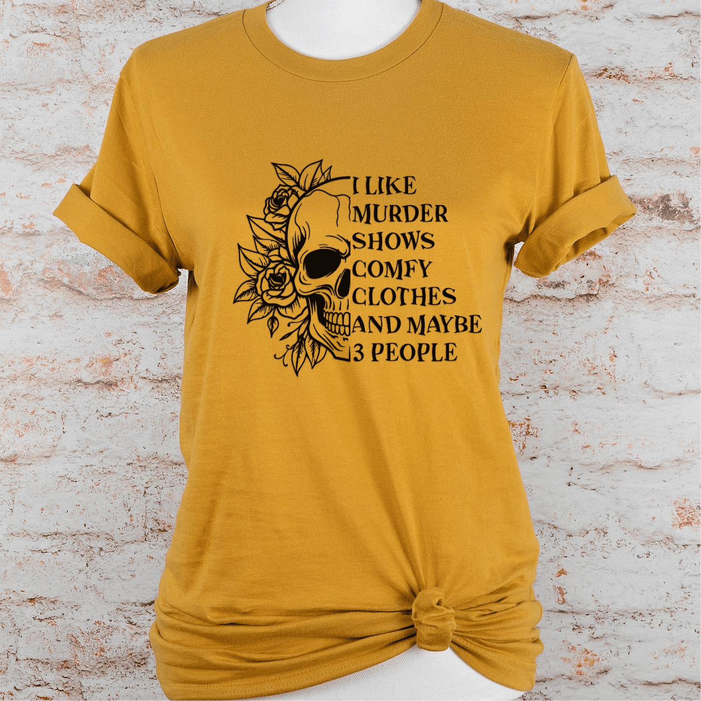Cut3Nah Notes T-shirt Small / Mustard MURDER SHOWS COMFY CLOTHES Short Sleeve Crew Neck T-Shirt