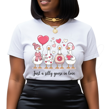Just a Silly Goose In Love -  Valentine's Day DTF Transfer (CNDTF29)