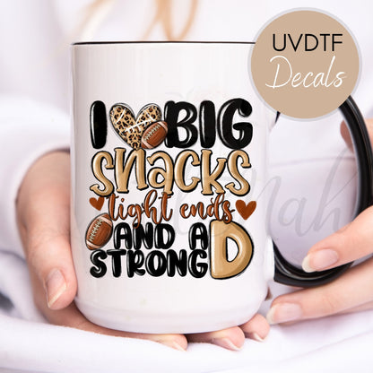 I LOVE BIG SNACKS - Football UVDTF Decal (CNDF22)