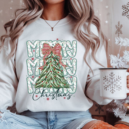 Merry Christmas Coquette Floral - Christmas DTF Transfer (CNDTFF12)