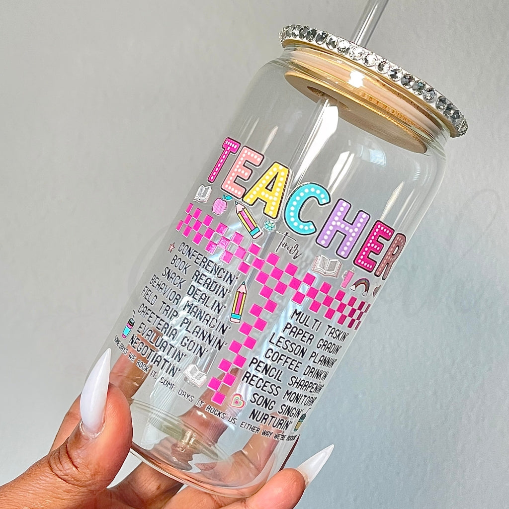 Teacher Tour 16 OZ Glass Can