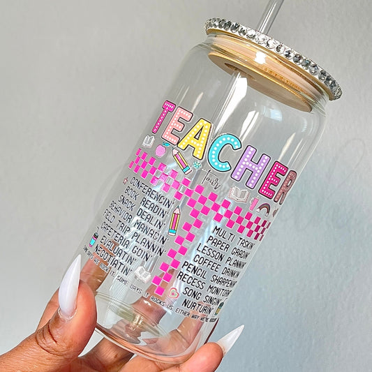 Teacher Tour 16 OZ Glass Can