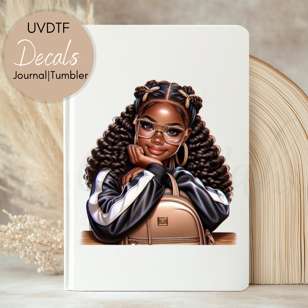 Made With Melanin Girl - UVDTF Journal | Notebook Decal (CNJD02)
