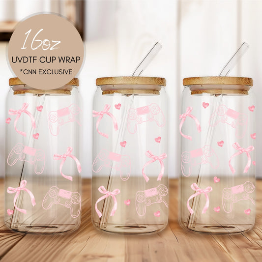 Pink Girl Gamer 16 OZ UVDTF Cup Wrap (CNWG6)