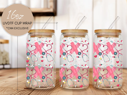 Nurse Valentine's Day 16 oz - Valentine's Day UVDTF Cup Wrap (CNWVDAY3)