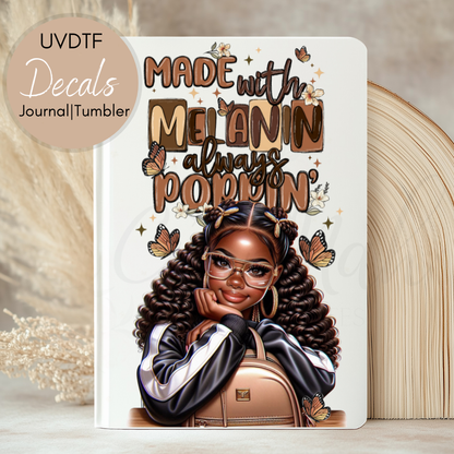 Made With Melanin Girl - UVDTF Journal | Notebook Decal (CNJD02)