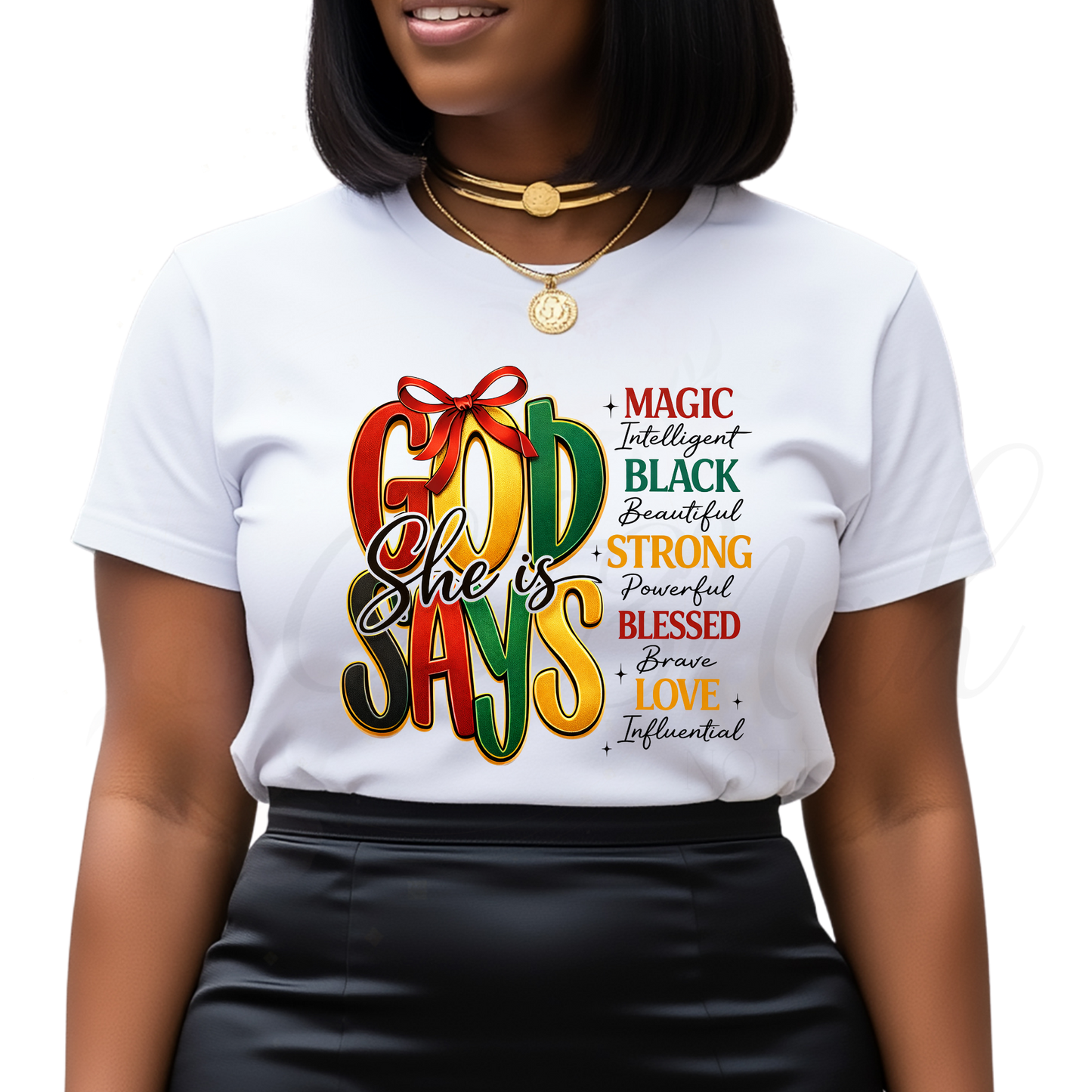 God Says She Is - Christian DTF Transfer (CNDTF34)