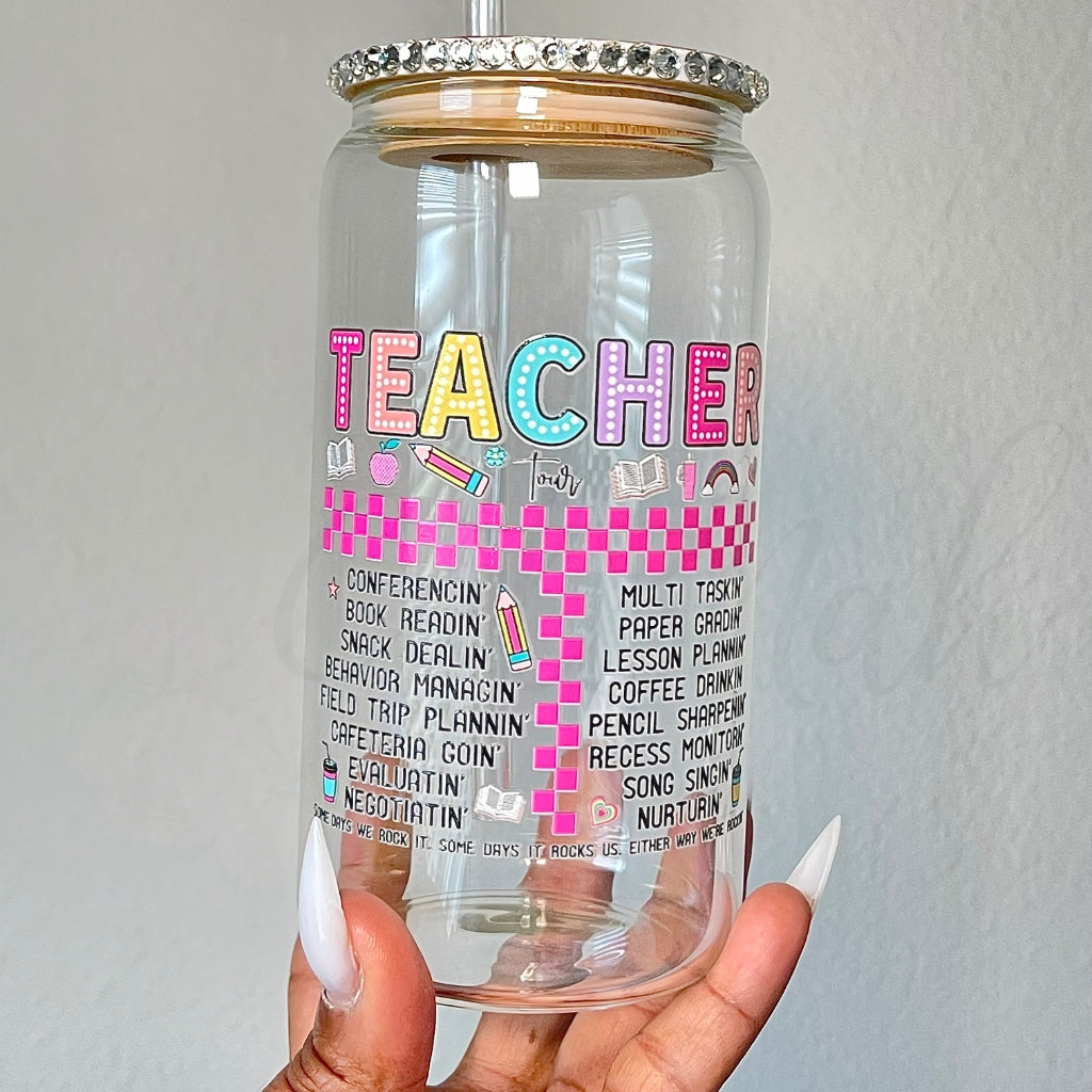 Teacher Tour 16 OZ Glass Can