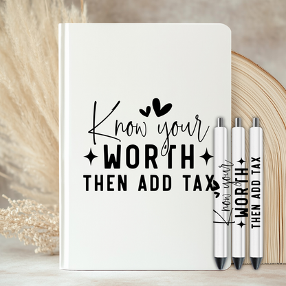 Know Your Worth Quote - UVDTF Journal | Tumbler Decal (CNQJD02)