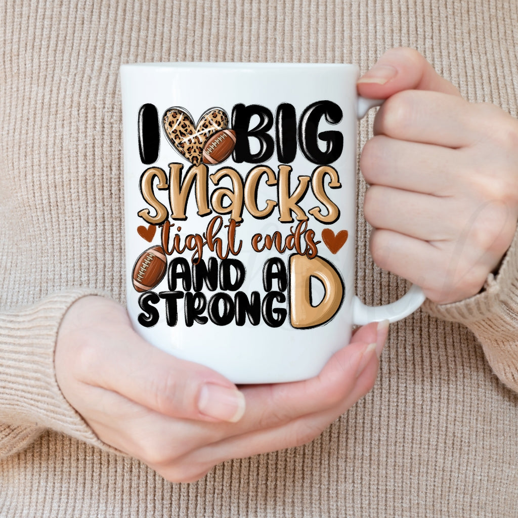 I Love Big Snacks Football Season 15 OZ Ceramic Mug