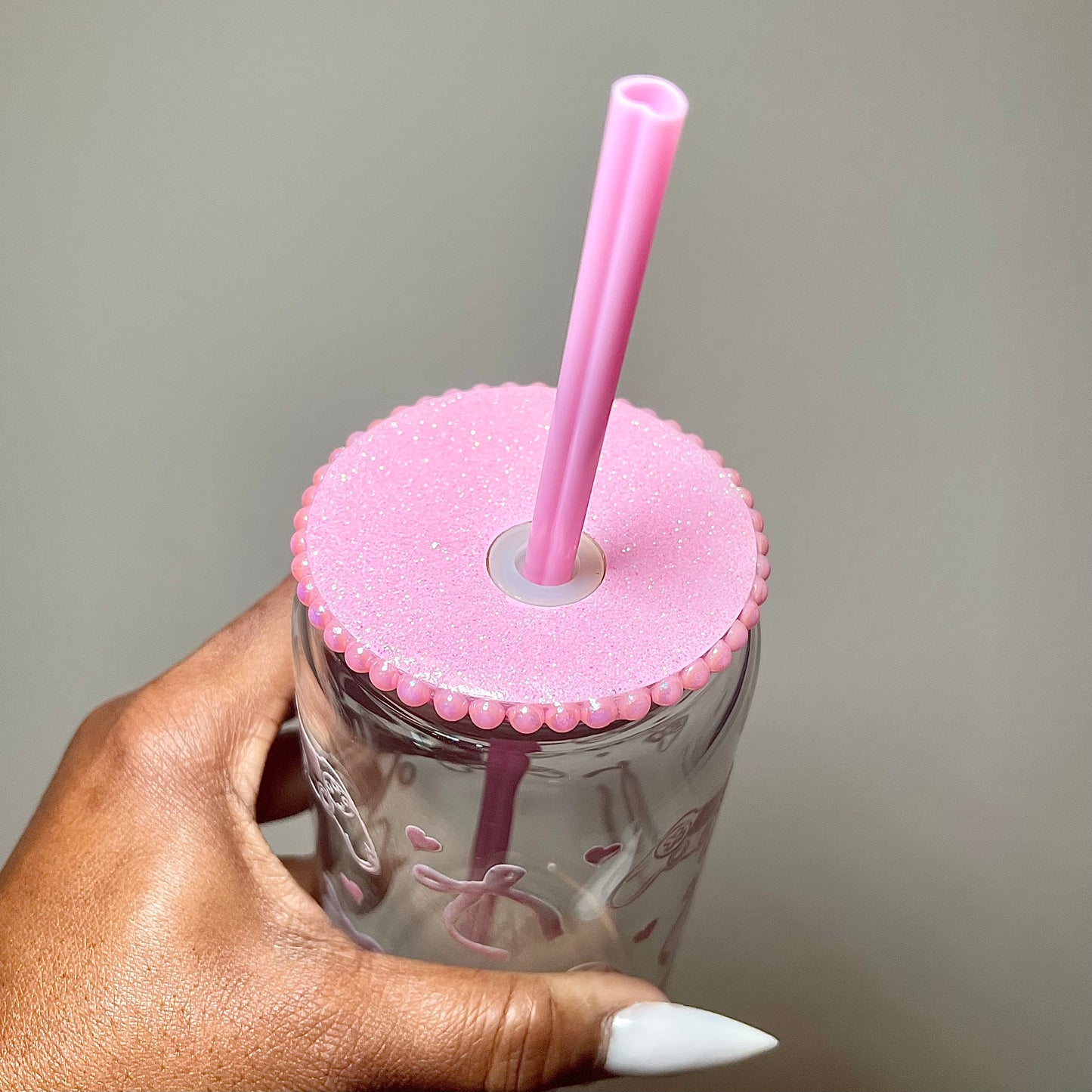 Pink Heart Shaped Reusable Plastic Straws