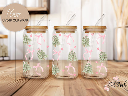 Christmas Tree Couchette 16 oz - Christmas UVDTF Cup Wrap (CNWX01)