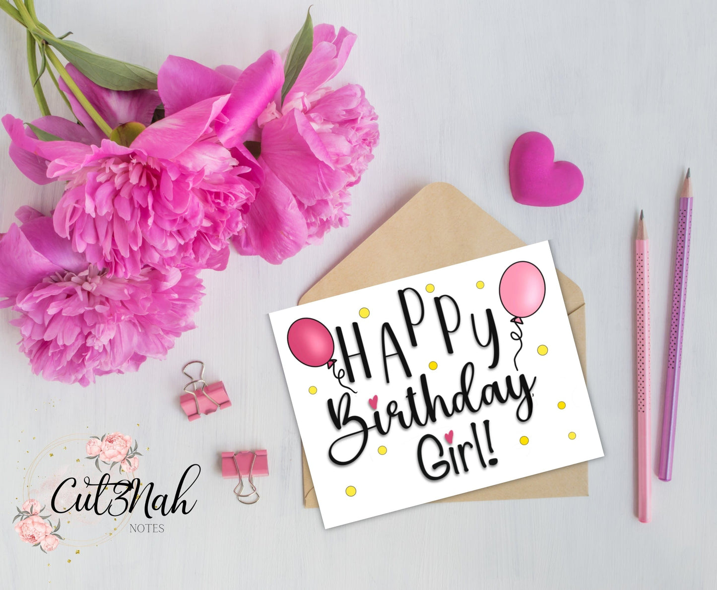 Cut3Nah Notes Greeting Card HAPPY BIRTHDAY, GIRL Card