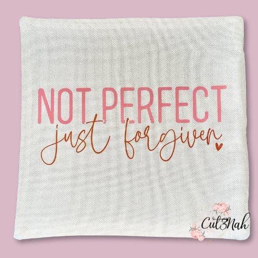 Cut3Nah Notes Pillow Case|Cover ONLY NOT PERFECT JUST FORGIVEN 12" x 12" Accent Throw Pillow