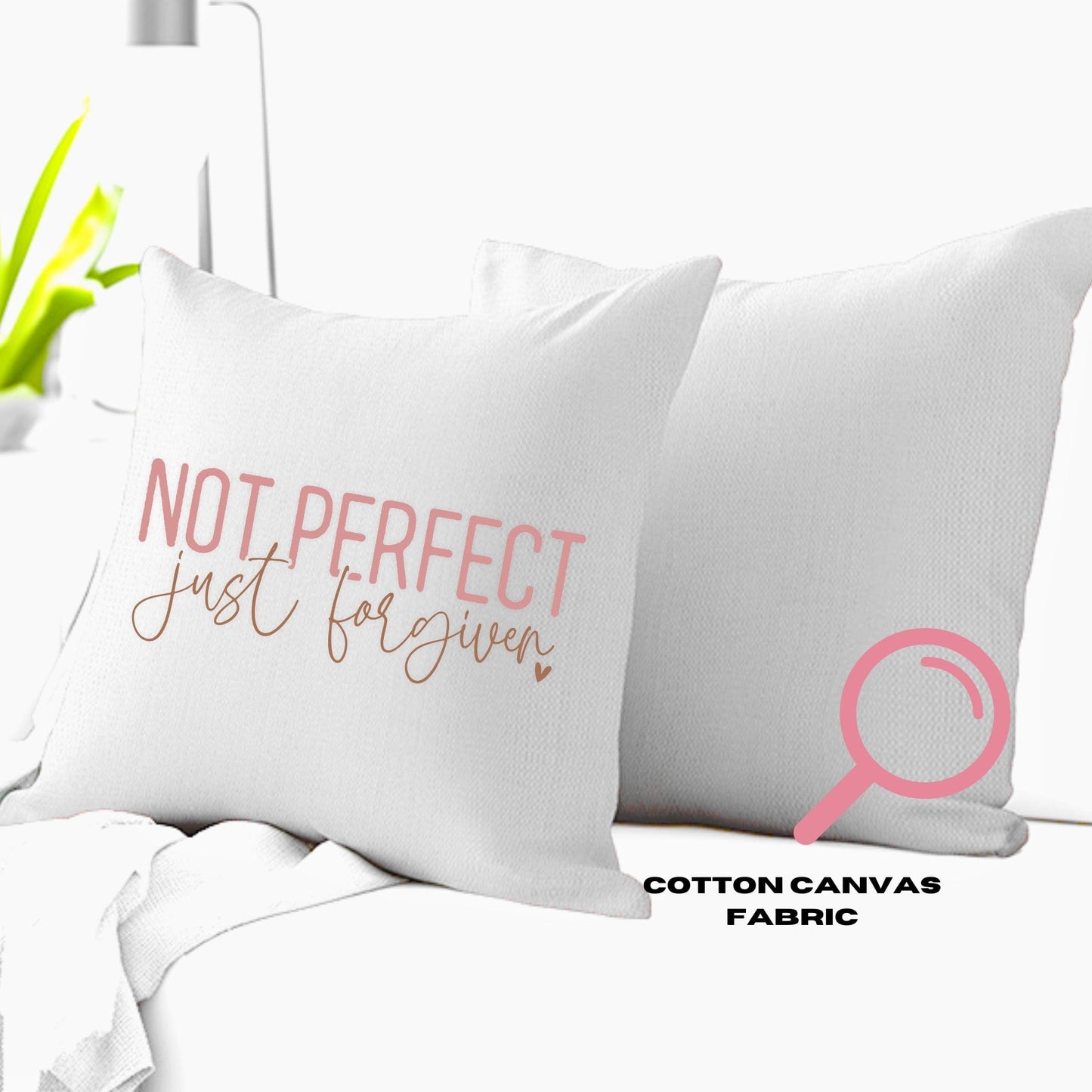 Cut3Nah Notes Pillow NOT PERFECT JUST FORGIVEN 12" x 12" Accent Throw Pillow