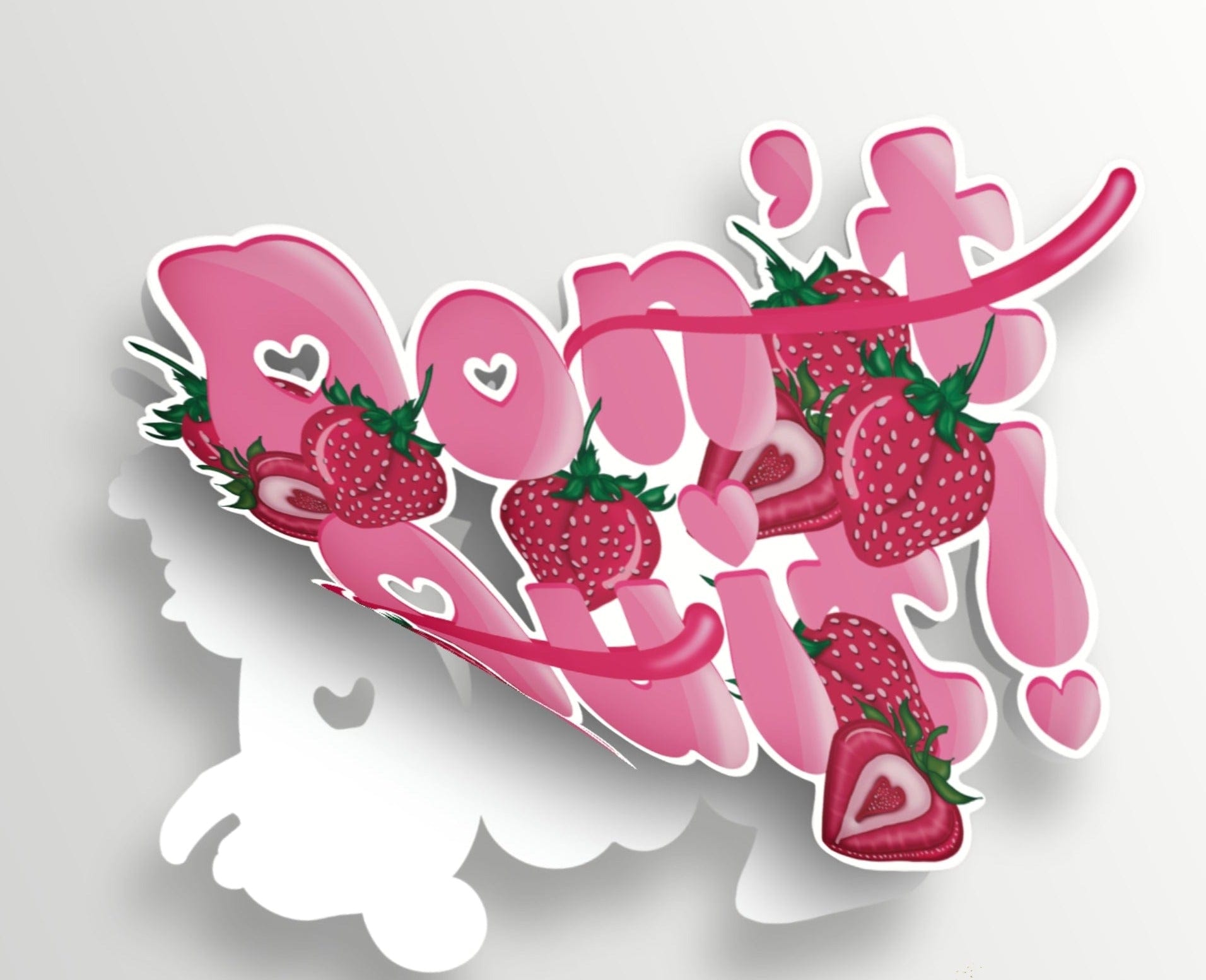 Cut3Nah Notes Sticker | Magnet DON'T QUIT DO IT Strawberry Die Cut Sticker | Magnet