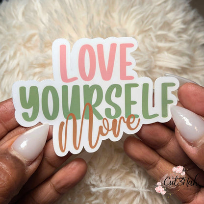 Cut3Nah Notes Sticker | Magnet LOVE YOURSELF MORE Die Cut Sticker | Magnet