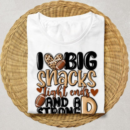 I Love Big Snacks Short Sleeve Unisex Crew Neck T-Shirt